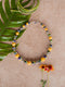Blue Pottery Bead Choker Necklace ( Yellow )